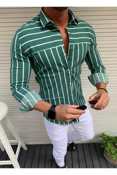 Camisa Slim Fit Elegante de Manga Larga para Hombre - Image 4