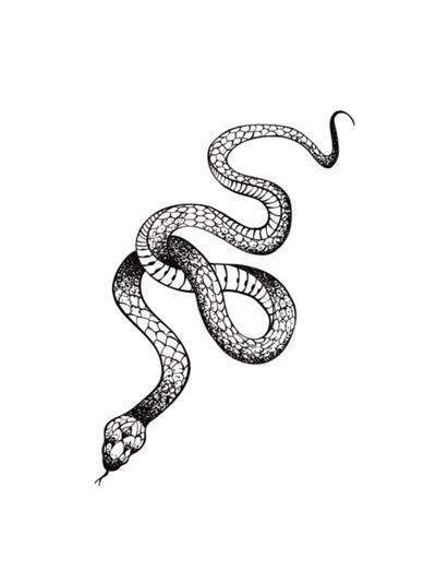 Tatuaje Temporal Floral Serpiente Tono Avellana - Duración 2 Semanas - Image 7