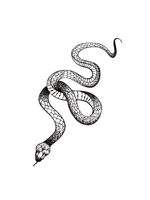 Tatuaje Temporal Floral Serpiente Tono Avellana - Duración 2 Semanas - Image 3