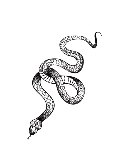 Tatuaje Temporal Floral Serpiente Tono Avellana - Duración 2 Semanas - Image 3