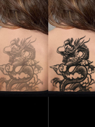 Tatuaje Temporal Floral Serpiente Tono Avellana - Duración 2 Semanas - Image 4