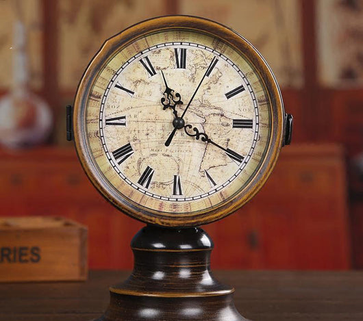 Reloj de Escritorio Doble Cara Estilo Vintage Silencioso para Sala y Oficina - Image 14