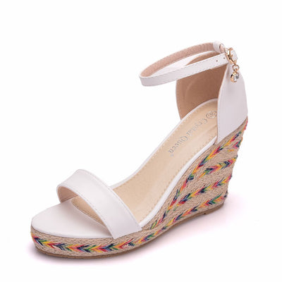 Sandalias Plataforma Cuña Bohemias de Paja - Image 7