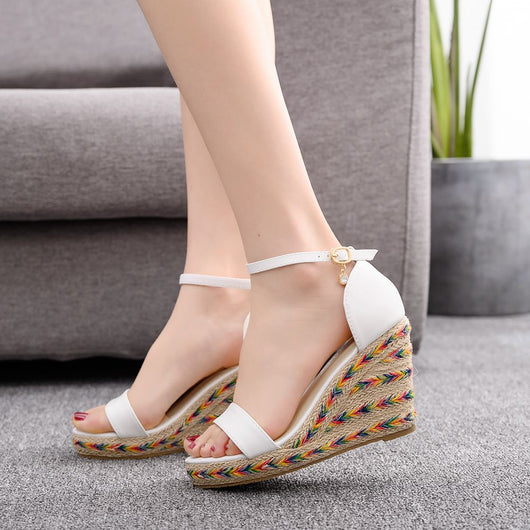 Sandalias Plataforma Cuña Bohemias de Paja - Image 8