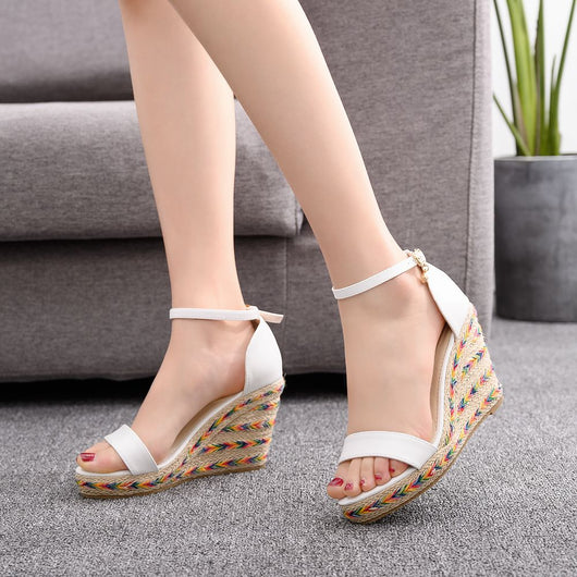 Sandalias Plataforma Cuña Bohemias de Paja - Image 10