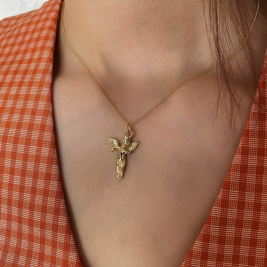 Collar Ángel Retro Minimalista