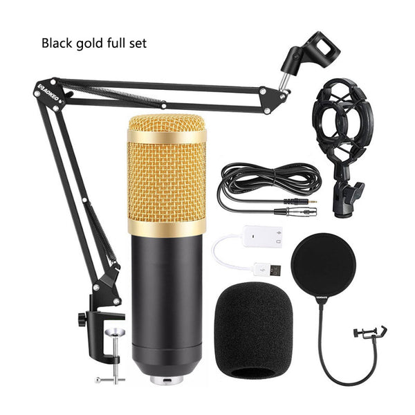 Kit de Micrófono Condensador BM800 con Tarjeta de Sonido V8 para Streaming y Grabación Profesional