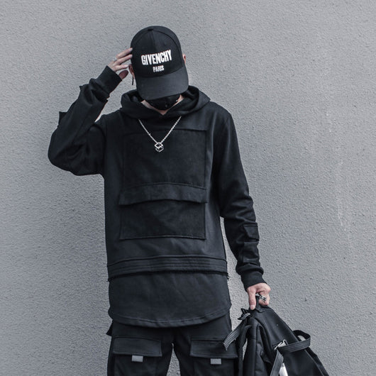 Sudadera con Capucha Oversize Retro de Personalidad Oscura para Hombre - Image 11