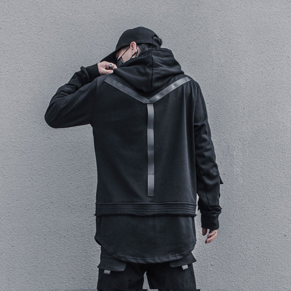 Sudadera con Capucha Oversize Retro de Personalidad Oscura para Hombre