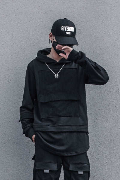 Sudadera con Capucha Oversize Retro de Personalidad Oscura para Hombre - Image 3