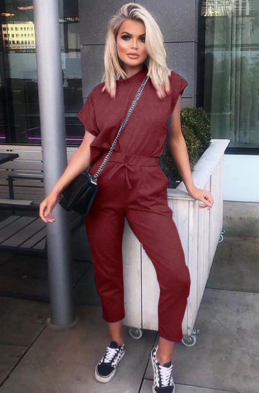 Conjunto Casual de 2 Piezas: Top Corto Manga Corta y Pantalón Capri - Image 5