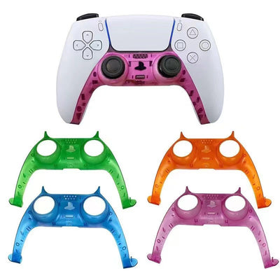 Blue, grey, and white camouflage replacement shell for a PS5 game controller, shown against a white background. - Image 10