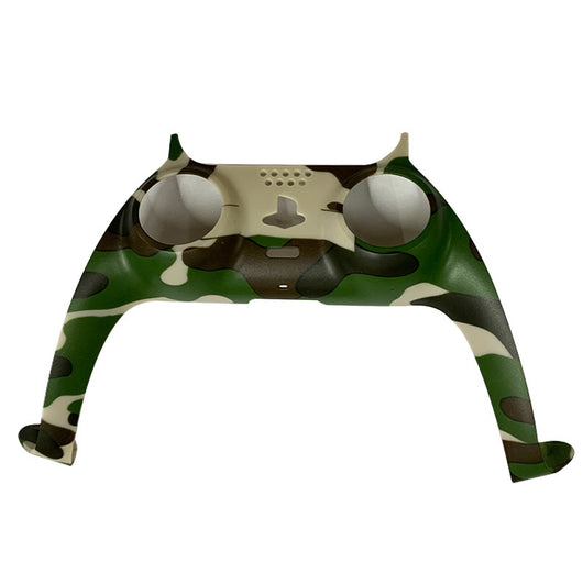 Blue, grey, and white camouflage replacement shell for a PS5 game controller, shown against a white background. - Image 17