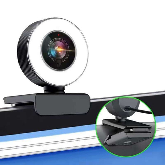 Cámara Web HD con Luz de Relleno para Videoconferencias Profesionales - Image 4
