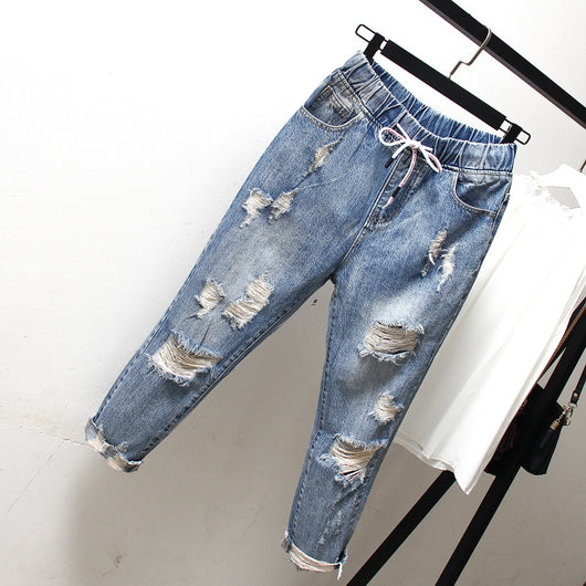 Pantalones Vaqueros Rotos Talla Grande para Mujer - Diseño Holgado y Moderno Talla XXL - Image 15