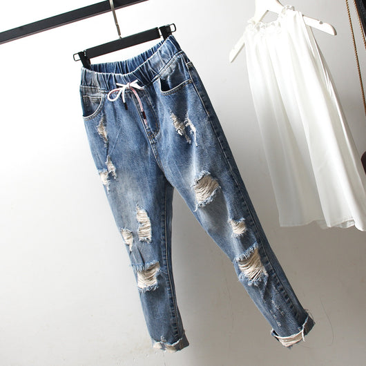 Pantalones Vaqueros Rotos Talla Grande para Mujer - Diseño Holgado y Moderno Talla XXL - Image 5