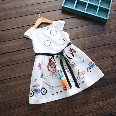 Vestido Princesa Niña Estampado Digital Estilo Coreano - Image 12