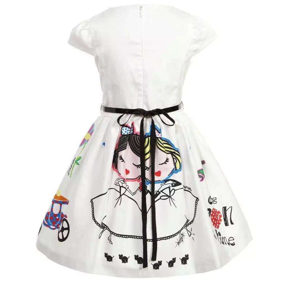 Vestido Princesa Niña Estampado Digital Estilo Coreano