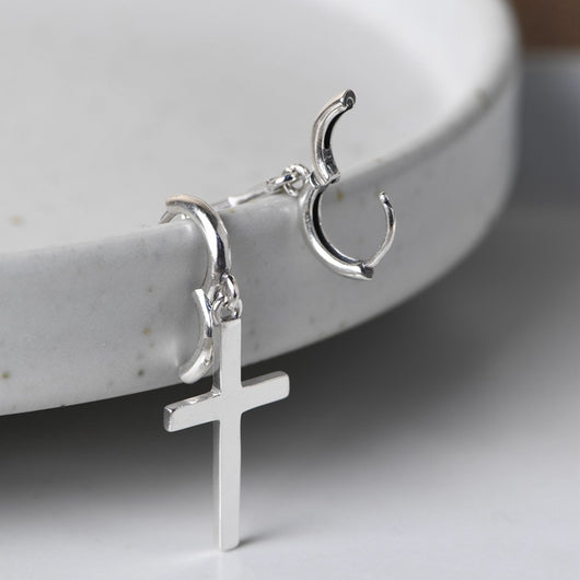 Aretes de Gancho Cruzado para Parejas - Accesorios de Moda Estudiante - Image 4