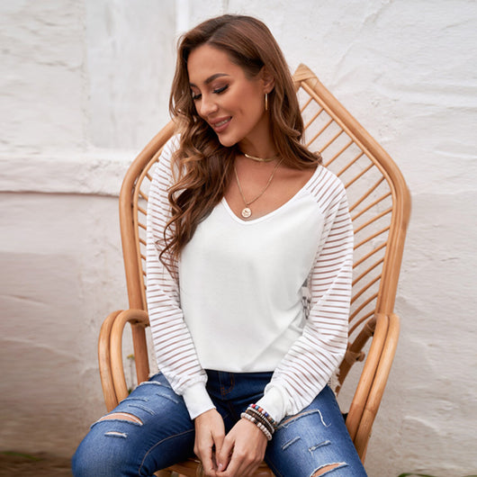 Blusa Mujer Cuello V con Mangas Rayas Modernas - Image 6