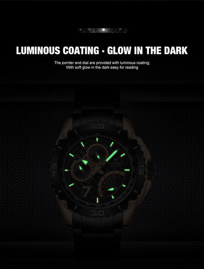 Reloj Deportivo Lingxiang 9183 Acero Inoxidable Calendario Seis Agujas - Image 9