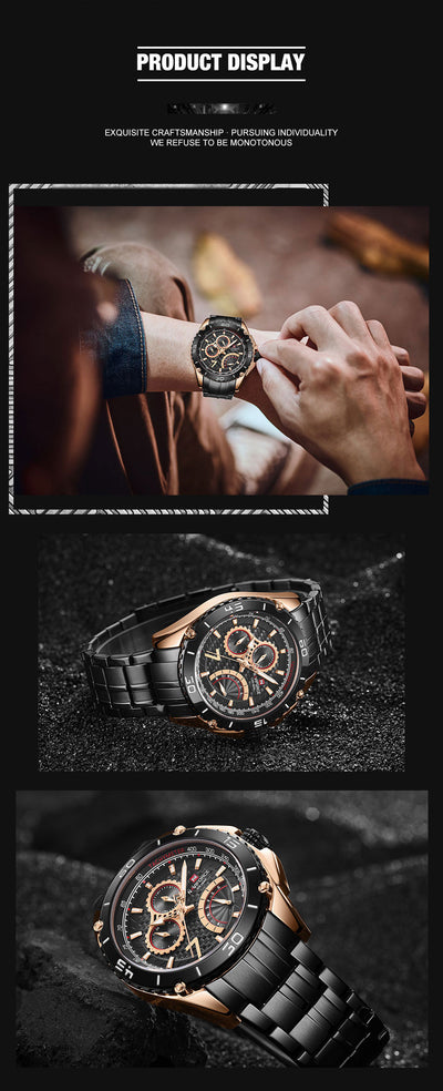 Reloj Deportivo Lingxiang 9183 Acero Inoxidable Calendario Seis Agujas - Image 12