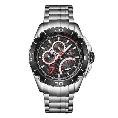 Reloj Deportivo Lingxiang 9183 Acero Inoxidable Calendario Seis Agujas - Image 5