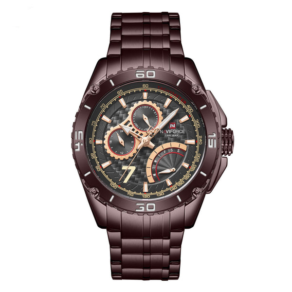 Reloj Deportivo Lingxiang 9183 Acero Inoxidable Calendario Seis Agujas