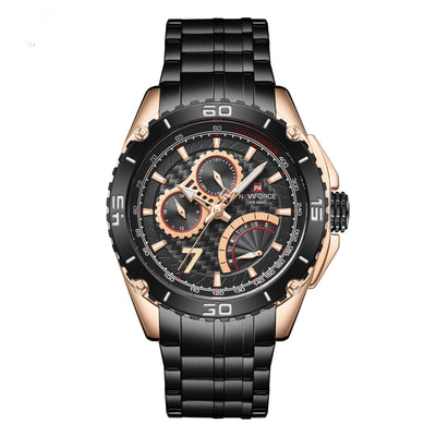 Reloj Deportivo Lingxiang 9183 Acero Inoxidable Calendario Seis Agujas - Image 3
