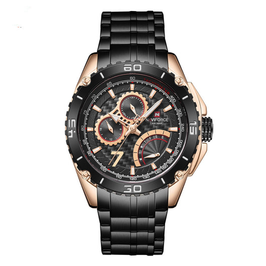 Reloj Deportivo Lingxiang 9183 Acero Inoxidable Calendario Seis Agujas - Image 3