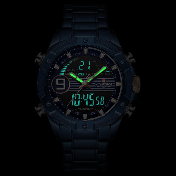Reloj Deportivo NAVIFORCE Dual Movement - Acero Inoxidable para Hombre