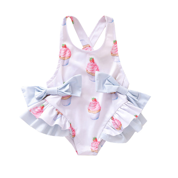 Traje de Baño Enterizo con Espalda Descubierta y Lazo