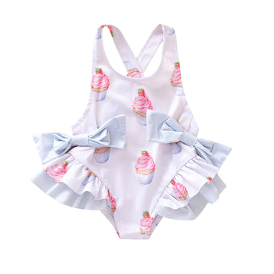 Traje de Baño Enterizo con Espalda Descubierta y Lazo