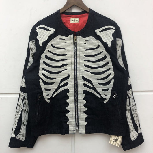 Chaqueta Retro Kapital Hirata Kazuhiro con Bordado de Esqueleto y Cierre en Costilla - Image 8