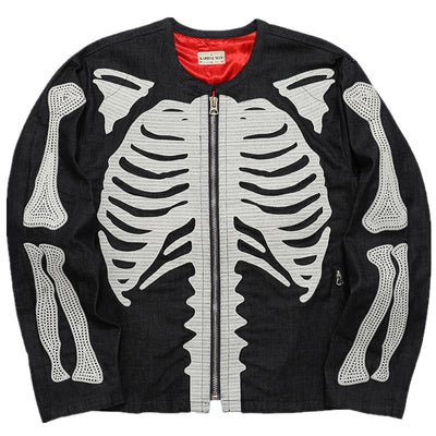 Chaqueta Retro Kapital Hirata Kazuhiro con Bordado de Esqueleto y Cierre en Costilla - Image 11