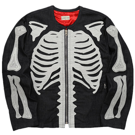 Chaqueta Retro Kapital Hirata Kazuhiro con Bordado de Esqueleto y Cierre en Costilla - Image 11