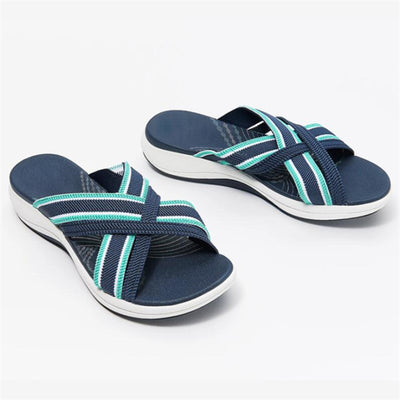 Sandalias Cuña Mujer Talla Grande - Suela Gruesa Tejido Volador Cruzado - Image 11