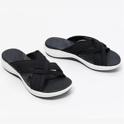 Sandalias Cuña Mujer Talla Grande - Suela Gruesa Tejido Volador Cruzado - Image 8