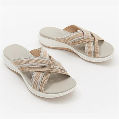 Sandalias Cuña Mujer Talla Grande - Suela Gruesa Tejido Volador Cruzado - Image 5