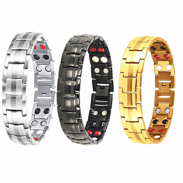 Pulsera Magnética de Aniones Doble Fila 15mm para Hombre