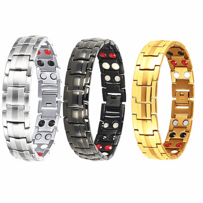 Pulsera Magnética de Aniones Doble Fila 15mm para Hombre