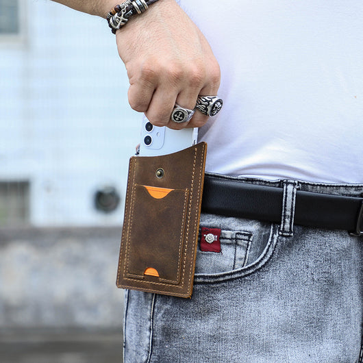 Funda de Cuero Protectora Compatible con iPhone 11, Huawei P30 P40 y Samsung 5.8"