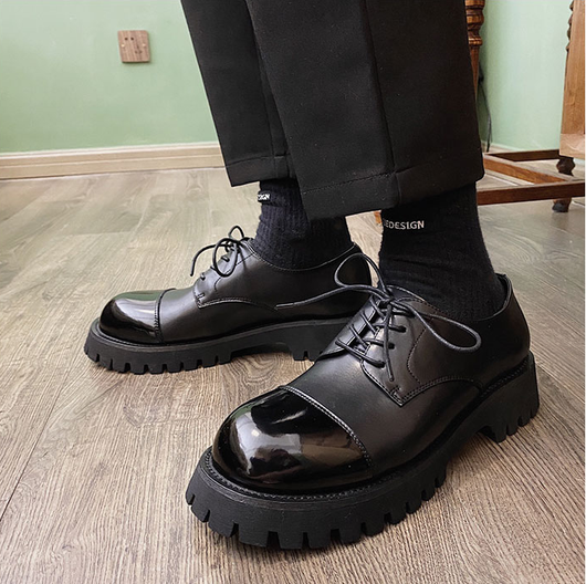 Zapatos de Cuero para Hombre Punta Redonda Estilo Británico Ejecutivo - Image 15