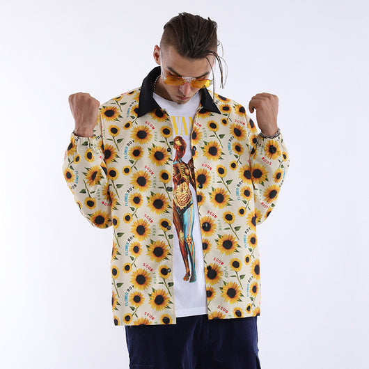 Chaqueta Casual para Hombre con Cuello Alto y Patrón de Alfabeto Inglés - Image 8