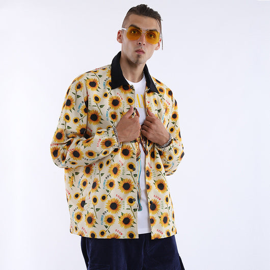 Chaqueta Casual para Hombre con Cuello Alto y Patrón de Alfabeto Inglés - Image 3
