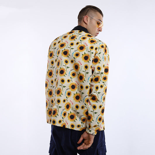 Chaqueta Casual para Hombre con Cuello Alto y Patrón de Alfabeto Inglés - Image 2