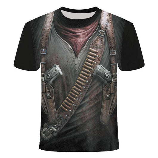 Camiseta Hombre Calavera 3D con Efecto Capas - Diseño Digital Moderno - Image 4