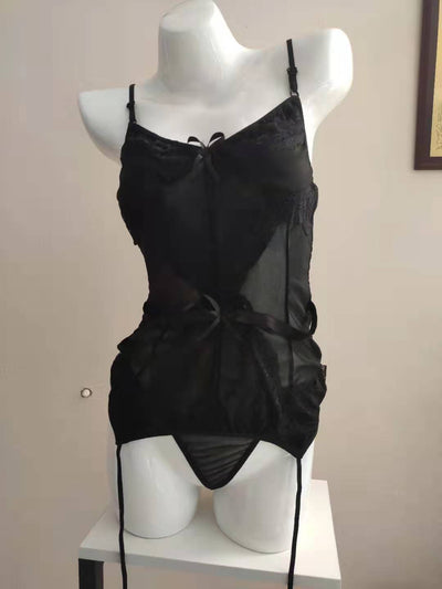 Conjunto de Lencería Sensual Corpiño Transparente Blanco para Mujer - Image 5
