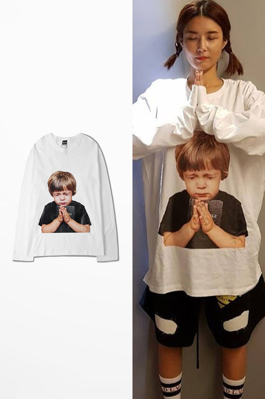 Camiseta Retro Otoño Unisex Cuello Redondo Manga Larga Oversize