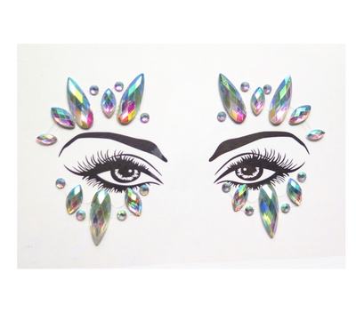 Adhesivos Faciales de Diamante de Resina Acrílica Verde con Cristales Brillantes - Image 15